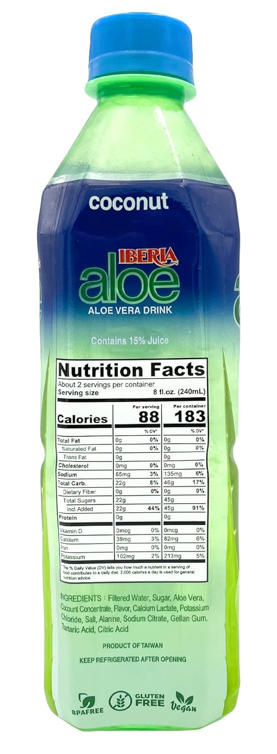Iberia Aloe Vera Drink with Pure Aloe Pulp， Variety， (Pack of 8) 2 x Original， 2 x Mango， 2 x Pineapple， 2 x Strawberry - Image 3